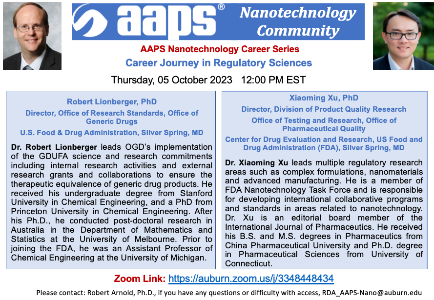 An AAPS Nanotechnology Career Series